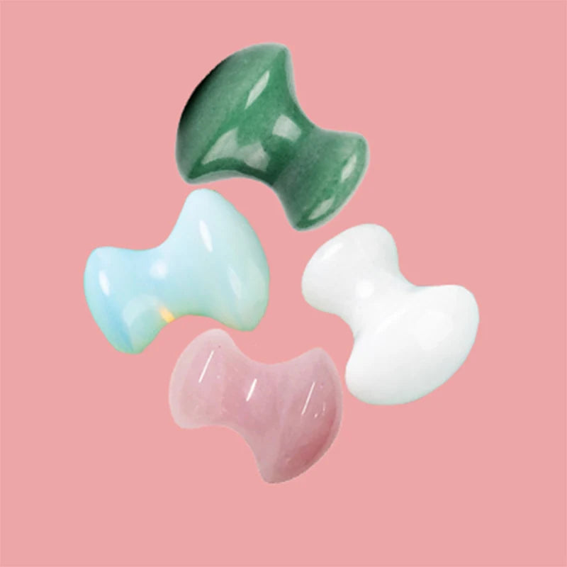 Natural Rose Quartz Stone Jade Mushroom Gouache Scraper Facial Massage Stone Face Massager Gua Sha Board Face Lifting Tools