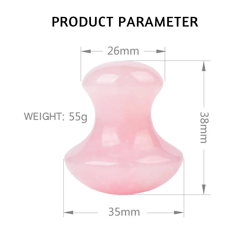 Natural Rose Quartz Stone Jade Mushroom Gouache Scraper Facial Massage Stone Face Massager Gua Sha Board Face Lifting Tools