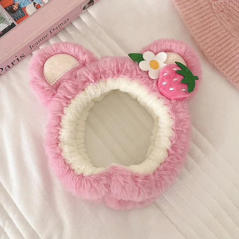 Cute cartoon frog headband women wash face hair accessories autumn and winter plush children daily need gift headband
