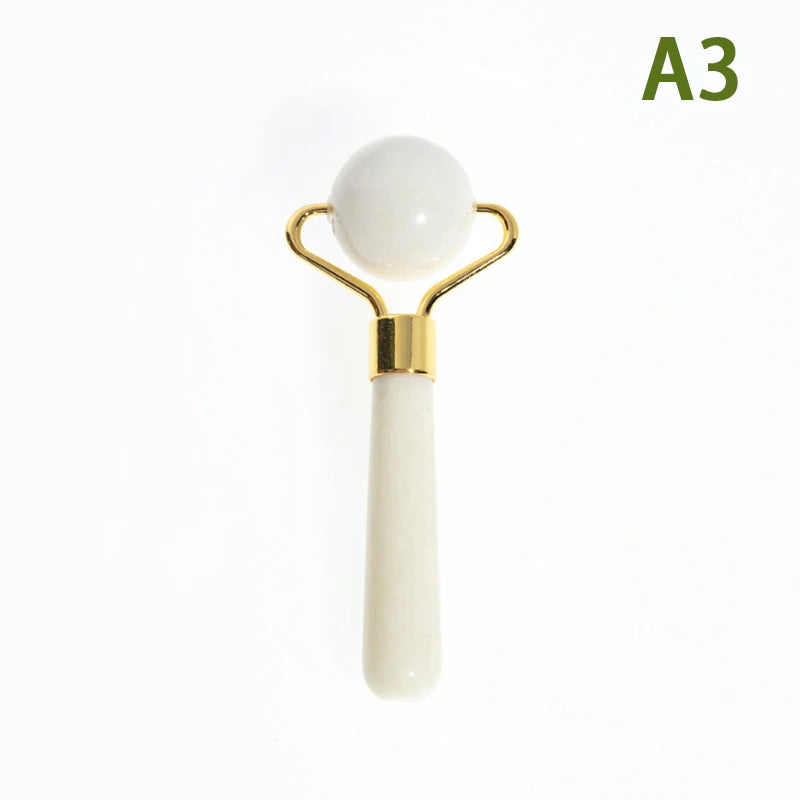 Natural Jade Ball Face Roller Gua Sha Scraper Massager Facial Eye Beauty Massager Roller Face Lifting Wrinkle Remover Skin Care