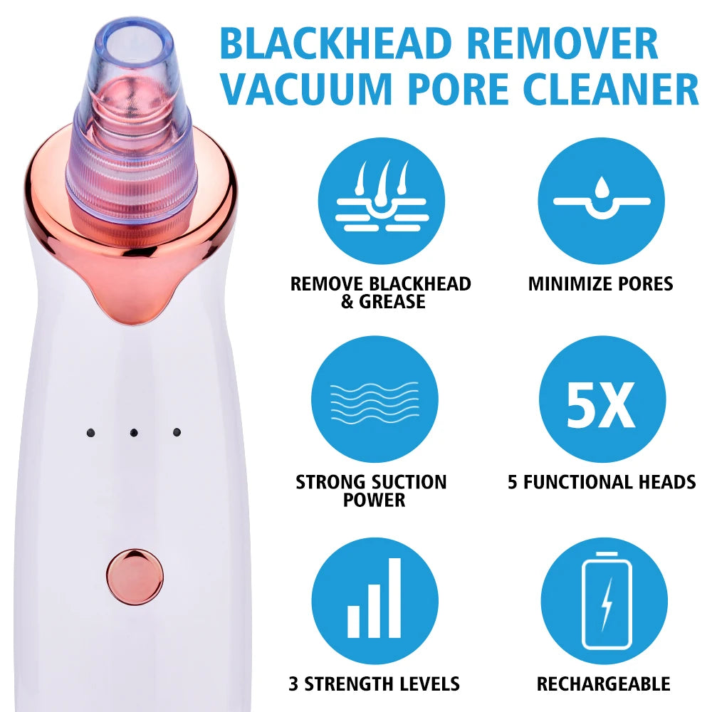 Blackhead Remover Vacuum Pore Cleaner Face Cleaning Brush Ance Pimple Black Dots Spot Extractor Nano Facial Sprayer Steamer