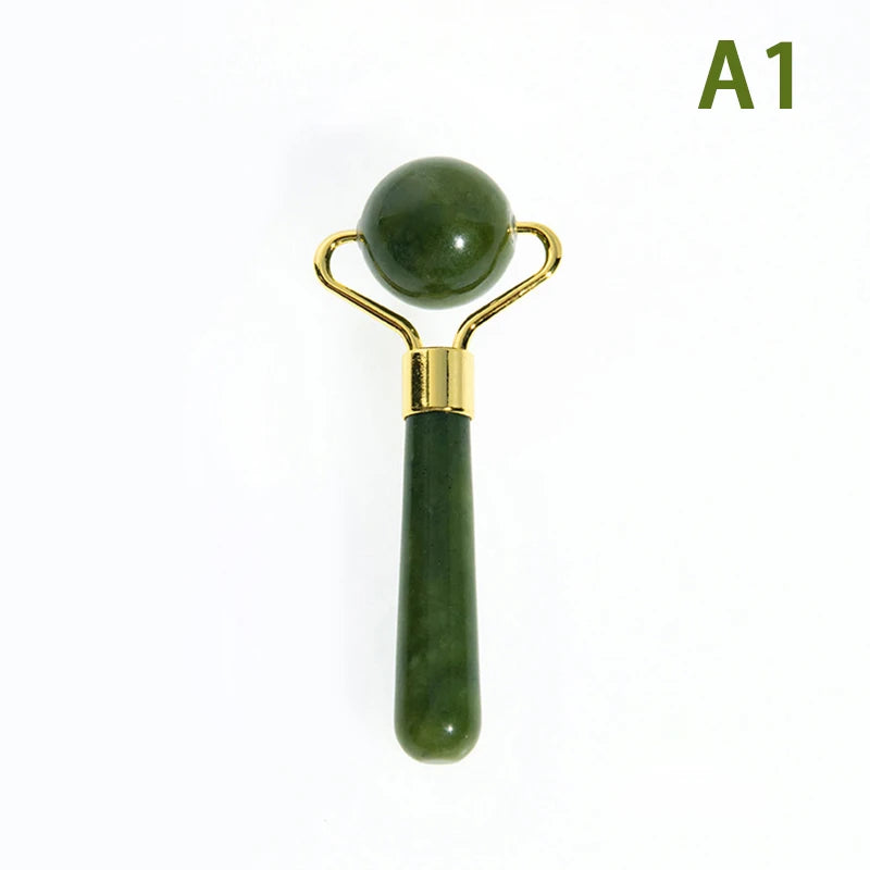 Natural Jade Ball Face Roller Gua Sha Scraper Massager Facial Eye Beauty Massager Roller Face Lifting Wrinkle Remover Skin Care