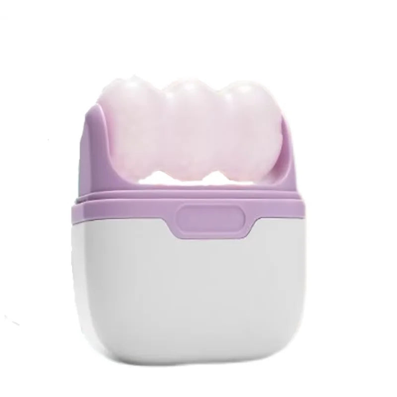 Double head ice roller for relieving puffiness on face, eyes, cold therapy for migraine face, massage roller for skin care