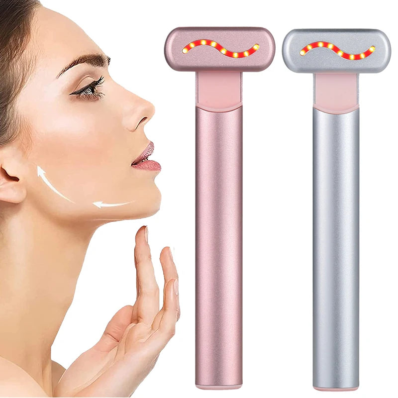 EMS Microcurrent Face Lifting Device Red Light Facial Wand Eye Neck Massager Skin Tightening Anti Wrinkle Skin Care Beauty Tool