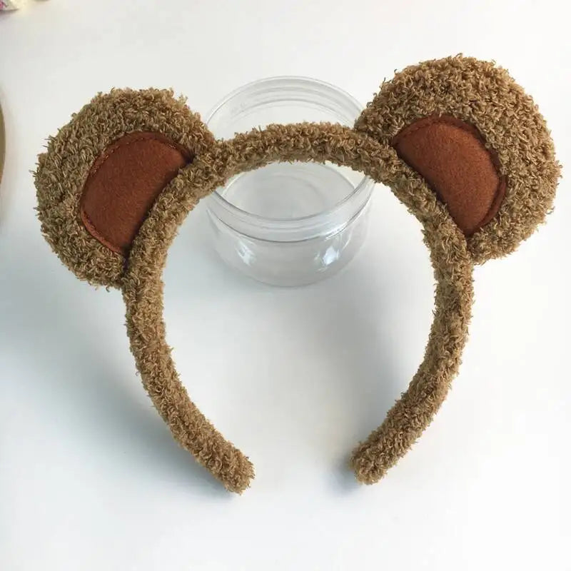 Cartoon Giraffe Cute Plush Bath Headband Wash Face Hair Hoop Hairbands Wristband for Bathroom Soft Remover Skin Care for Women