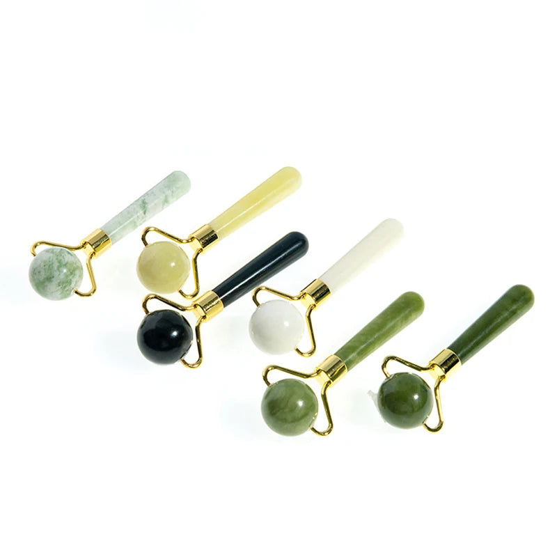 Natural Jade Ball Face Roller Gua Sha Scraper Massager Facial Eye Beauty Massager Roller Face Lifting Wrinkle Remover Skin Care