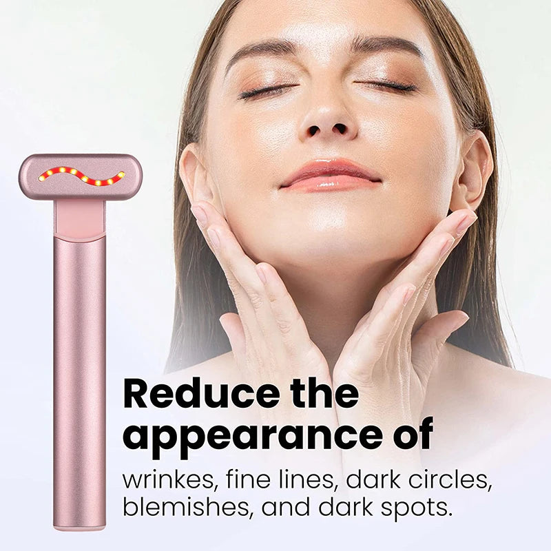 EMS Microcurrent Face Lifting Device Red Light Facial Wand Eye Neck Massager Skin Tightening Anti Wrinkle Skin Care Beauty Tool