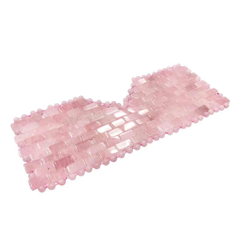 Handmade Exquisite Natural Jade Eye Mask Rose Quartz Facial Massager Natural Stone for Therapy Sleep Eye Mask Relieve Fatigue