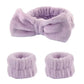 1set Women Wrist Towels For Washing Face Soft Bow Headband Girls Wrist Wash Band Pink Face Wash Wristband Spa skincare Hairbands