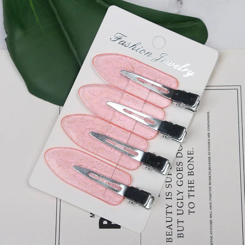 4pcs 6cm Hair Clips No Bend Seamless Hair Clips Side Bangs Barrette Makeup Washing Face Accessories Women Girls Styling Hairpins