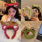 Cute cartoon frog headband women wash face hair accessories autumn and winter plush children daily need gift headband