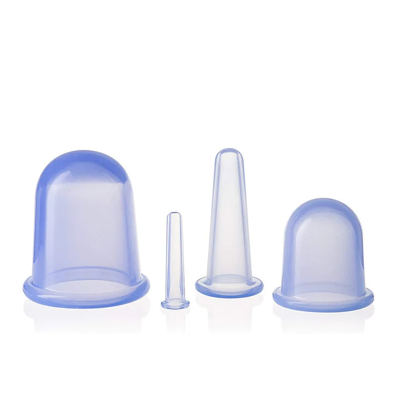 Silicone Vacuum Cupping Massage Jars Anti Cellulite Massage Facial Suction Cups Face Neck Lift Skin Scraping Guasha Anti Wrinkle