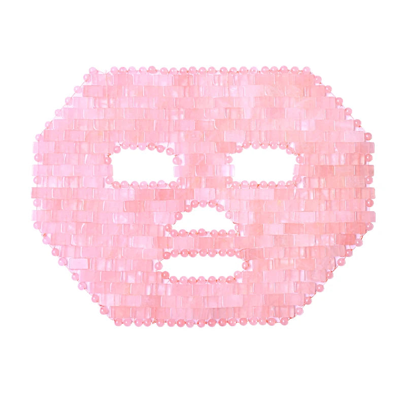 1Pcs 265*200 mm Cool Compress Natural Rose Quartz Jade Full Face Mask Massager Stone Sleep Mask Face Massager