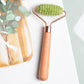Home Use Single Jade Massage Roller with Wooden Handle and Jade Handle Barbed Xiuyan Jade Facial Massage Roller