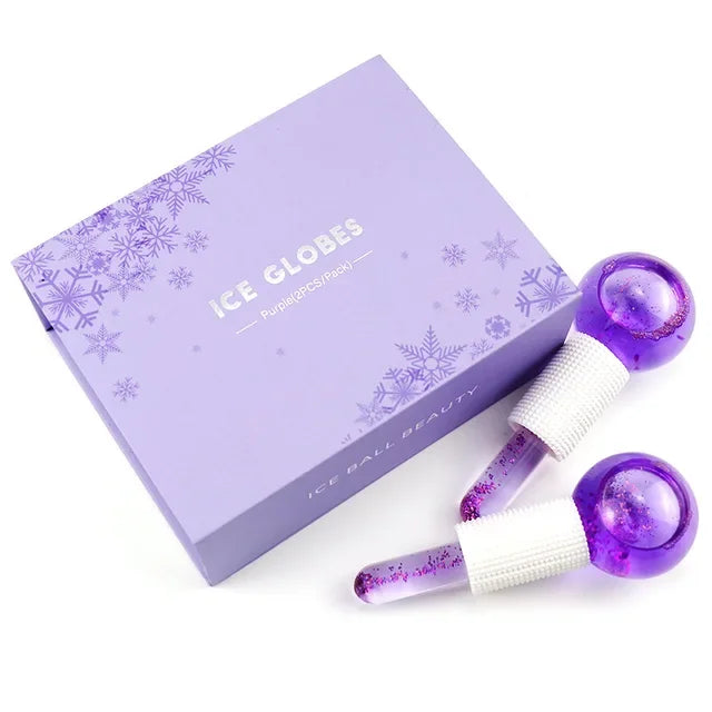 Hot Selling Skin Ice Globes Rose Gold Cooling Facial Ice Globes Beauty Roller Stainless Steel Magic Metal Cold Therapy Hand Held