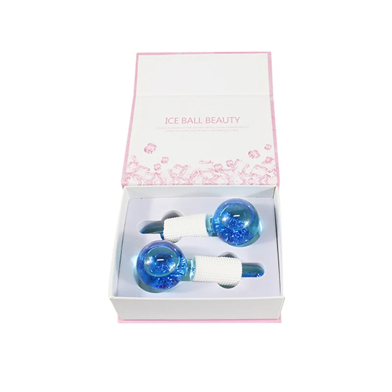 Hot Selling Skin Ice Globes Rose Gold Cooling Facial Ice Globes Beauty Roller Stainless Steel Magic Metal Cold Therapy Hand Held