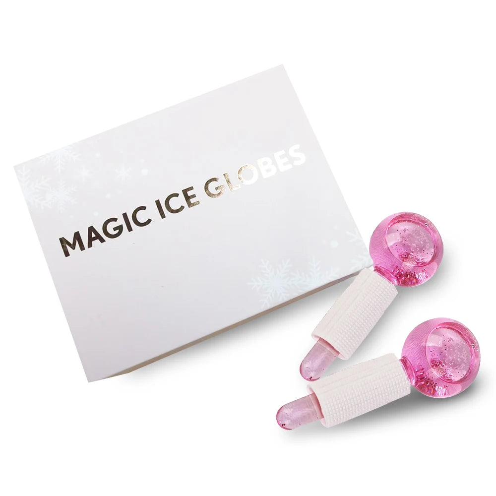 Hot Selling Skin Ice Globes Rose Gold Cooling Facial Ice Globes Beauty Roller Stainless Steel Magic Metal Cold Therapy Hand Held