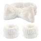 1set Women Wrist Towels For Washing Face Soft Bow Headband Girls Wrist Wash Band Pink Face Wash Wristband Spa skincare Hairbands
