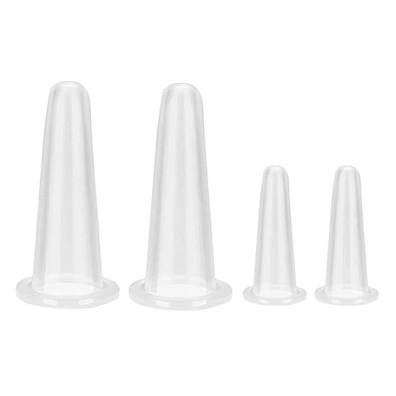 Silicone Vacuum Cupping Massage Jars Anti Cellulite Massage Facial Suction Cups Face Neck Lift Skin Scraping Guasha Anti Wrinkle
