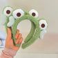Cute cartoon frog headband women wash face hair accessories autumn and winter plush children daily need gift headband
