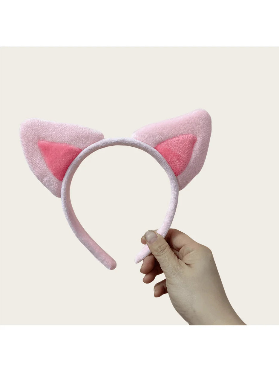 Cartoon Giraffe Cute Plush Bath Headband Wash Face Hair Hoop Hairbands Wristband for Bathroom Soft Remover Skin Care for Women