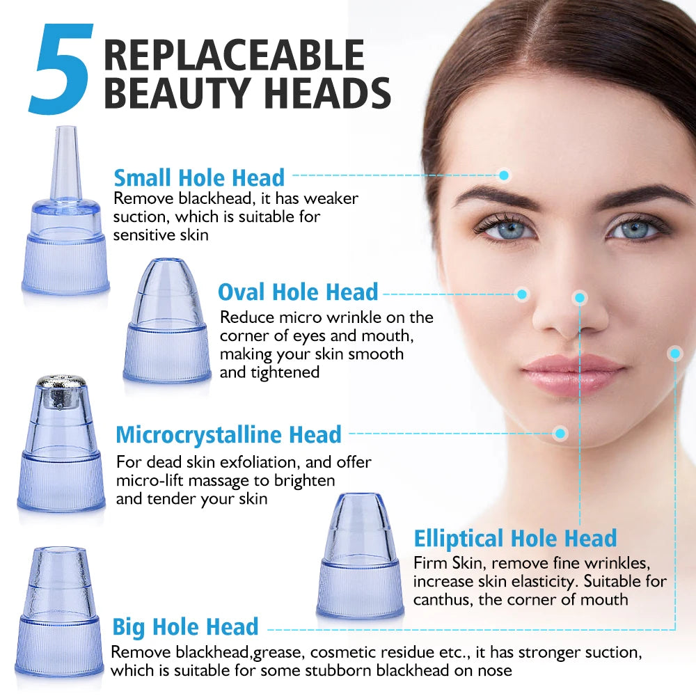 Blackhead Remover Vacuum Pore Cleaner Face Cleaning Brush Ance Pimple Black Dots Spot Extractor Nano Facial Sprayer Steamer