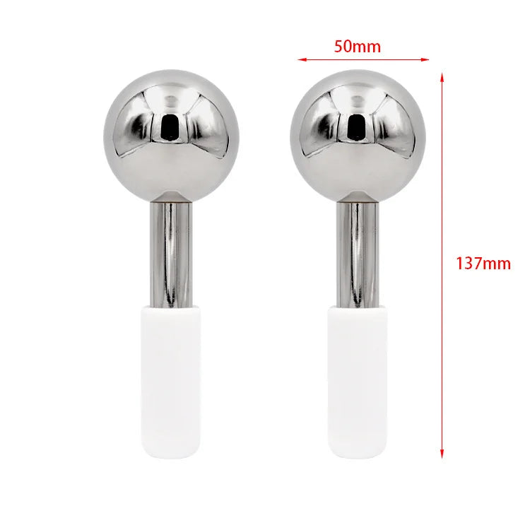Hot Selling Skin Ice Globes Rose Gold Cooling Facial Ice Globes Beauty Roller Stainless Steel Magic Metal Cold Therapy Hand Held