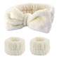 1set Women Wrist Towels For Washing Face Soft Bow Headband Girls Wrist Wash Band Pink Face Wash Wristband Spa skincare Hairbands