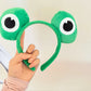 Cute cartoon frog headband women wash face hair accessories autumn and winter plush children daily need gift headband