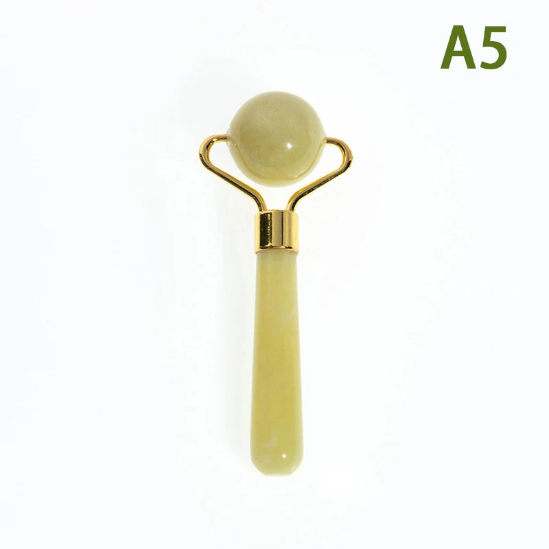 Natural Jade Ball Face Roller Gua Sha Scraper Massager Facial Eye Beauty Massager Roller Face Lifting Wrinkle Remover Skin Care