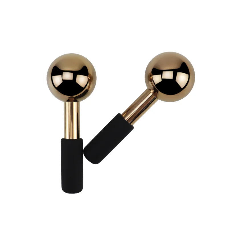 Hot Selling Skin Ice Globes Rose Gold Cooling Facial Ice Globes Beauty Roller Stainless Steel Magic Metal Cold Therapy Hand Held