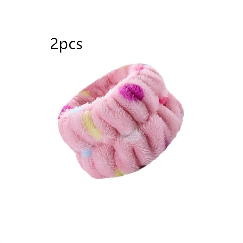 2pcs Wrist Spa Washband Microfiber Wrist Wash Towel Band Wristband for Washing Face Absorbent Wrist Sweatband Headbands