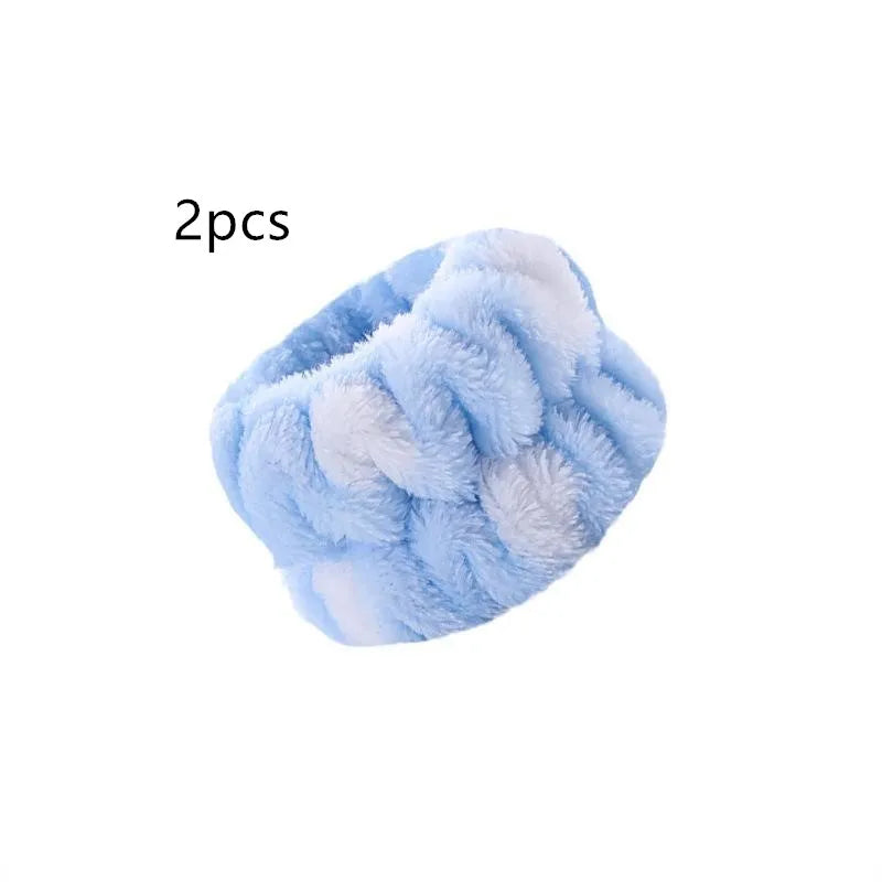 2pcs Wrist Spa Washband Microfiber Wrist Wash Towel Band Wristband for Washing Face Absorbent Wrist Sweatband Headbands