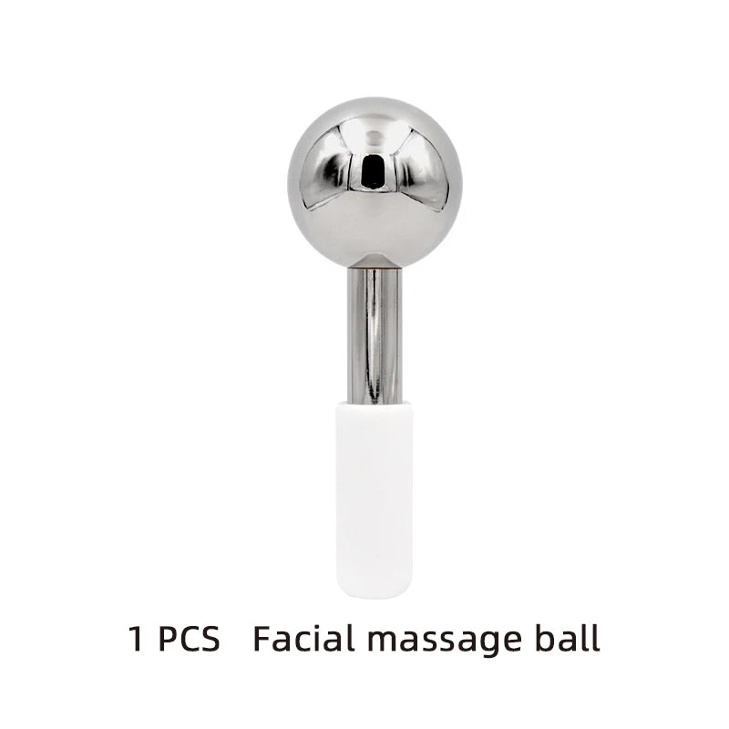 Hot Selling Skin Ice Globes Rose Gold Cooling Facial Ice Globes Beauty Roller Stainless Steel Magic Metal Cold Therapy Hand Held