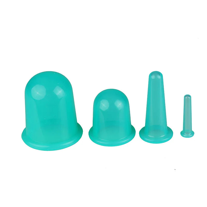 Silicone Vacuum Cupping Massage Jars Anti Cellulite Massage Facial Suction Cups Face Neck Lift Skin Scraping Guasha Anti Wrinkle