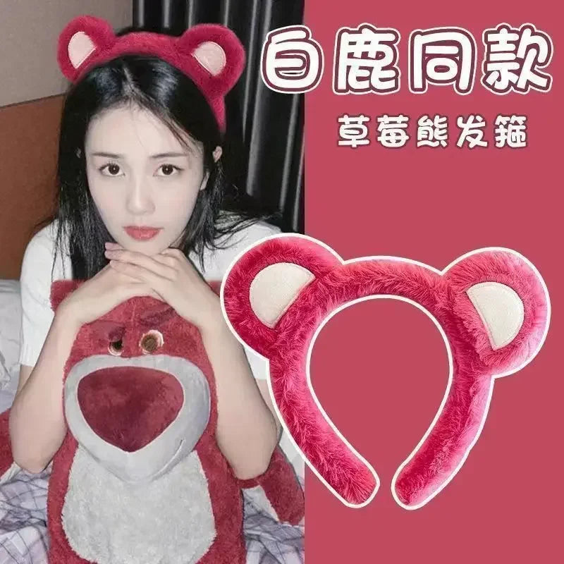 Cute cartoon frog headband women wash face hair accessories autumn and winter plush children daily need gift headband
