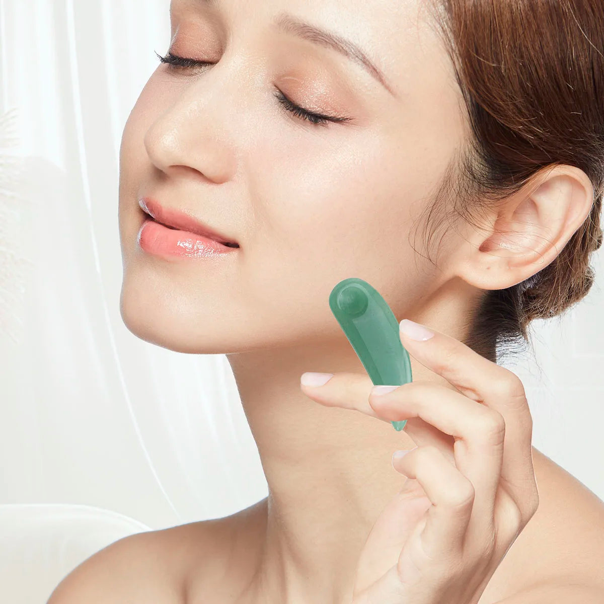 Jade Facial Mask Spoon Makeup Spatula Skin Care Cosmetic Spoon Reusable Applicator Beauty Scoop for Facial Cosmetic Face Mask