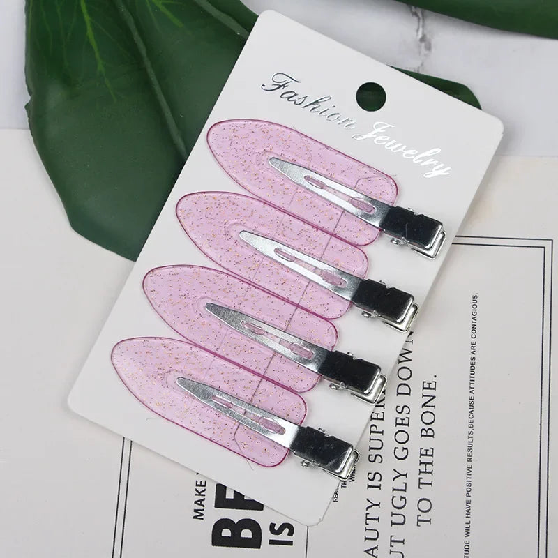 4pcs 6cm Hair Clips No Bend Seamless Hair Clips Side Bangs Barrette Makeup Washing Face Accessories Women Girls Styling Hairpins