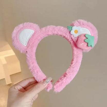 Cute cartoon frog headband women wash face hair accessories autumn and winter plush children daily need gift headband