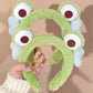 Cute cartoon frog headband women wash face hair accessories autumn and winter plush children daily need gift headband