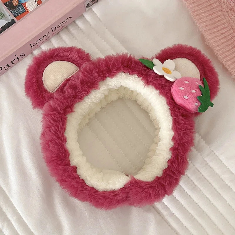 Cute cartoon frog headband women wash face hair accessories autumn and winter plush children daily need gift headband