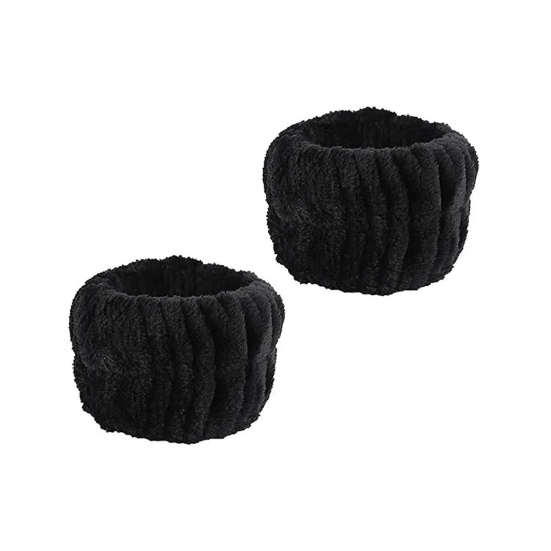 1set Women Wrist Towels For Washing Face Soft Bow Headband Girls Wrist Wash Band Pink Face Wash Wristband Spa skincare Hairbands