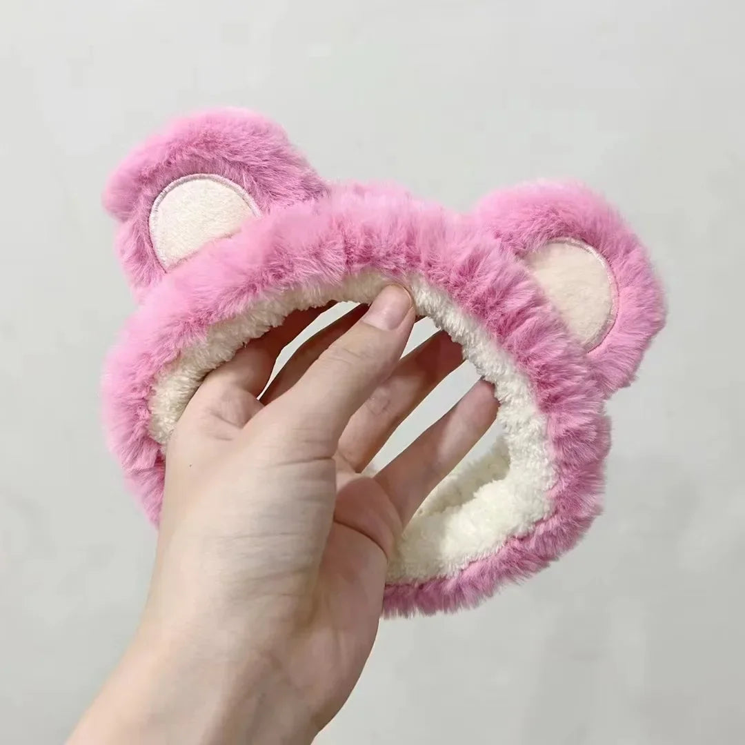 Cute cartoon frog headband women wash face hair accessories autumn and winter plush children daily need gift headband