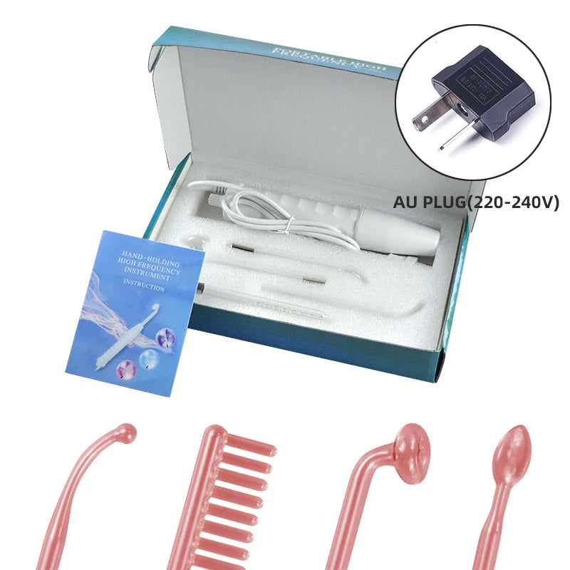Portable  High Frequency Facial Machine Mushroom Tongue Bend Comb Tube Electrotherapy Physiotherapy Anti-inflammatory Device