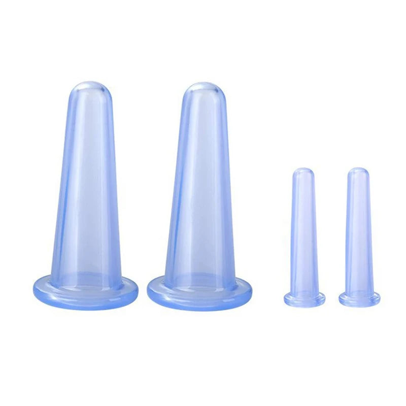 Silicone Vacuum Cupping Massage Jars Anti Cellulite Massage Facial Suction Cups Face Neck Lift Skin Scraping Guasha Anti Wrinkle
