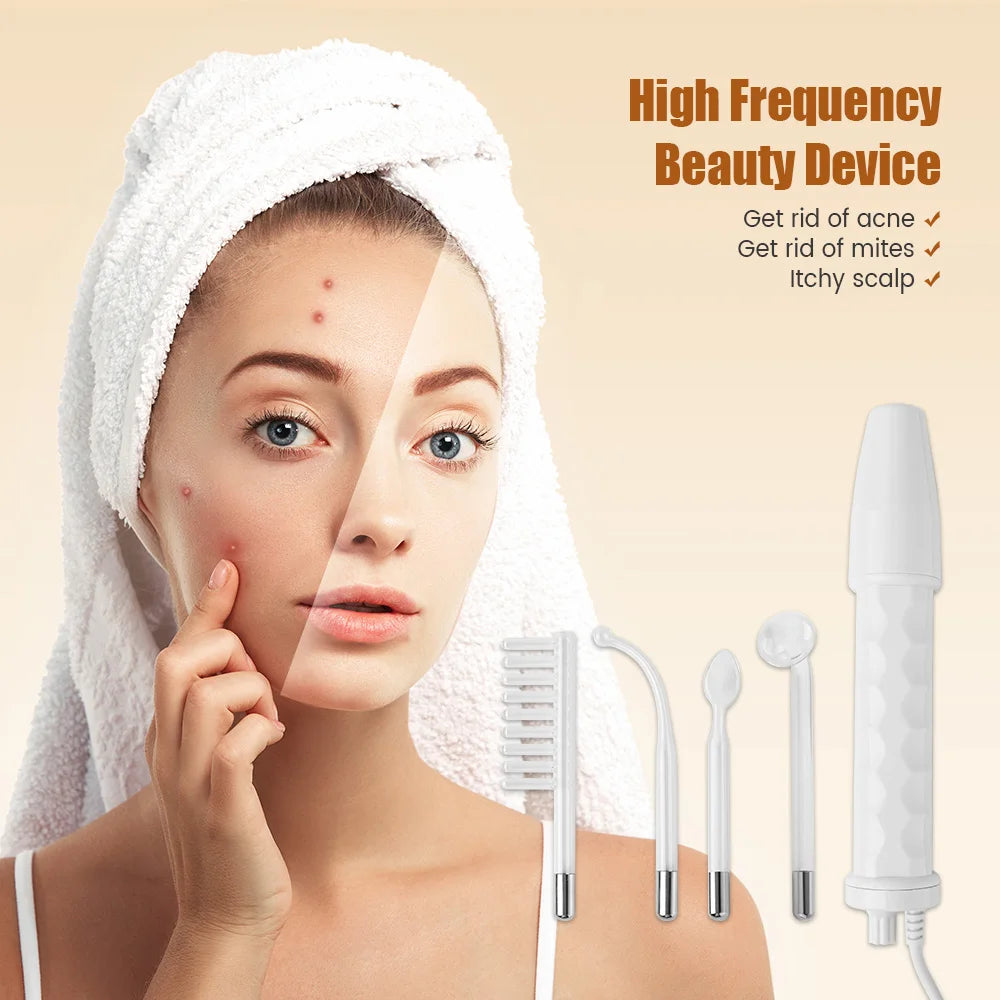 High Frequency Skin Therapy Wand Machine Portable Handheld for Acne Massage Skin Rejuvenation Tightening Wrinkle Reducing Tool