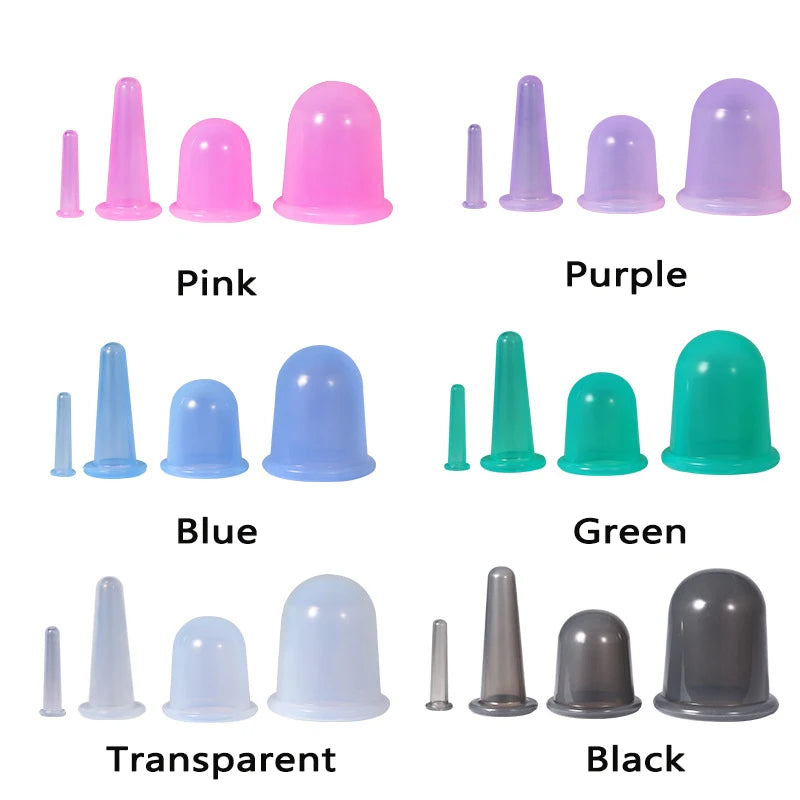 Silicone Vacuum Cupping Massage Jars Anti Cellulite Massage Facial Suction Cups Face Neck Lift Skin Scraping Guasha Anti Wrinkle