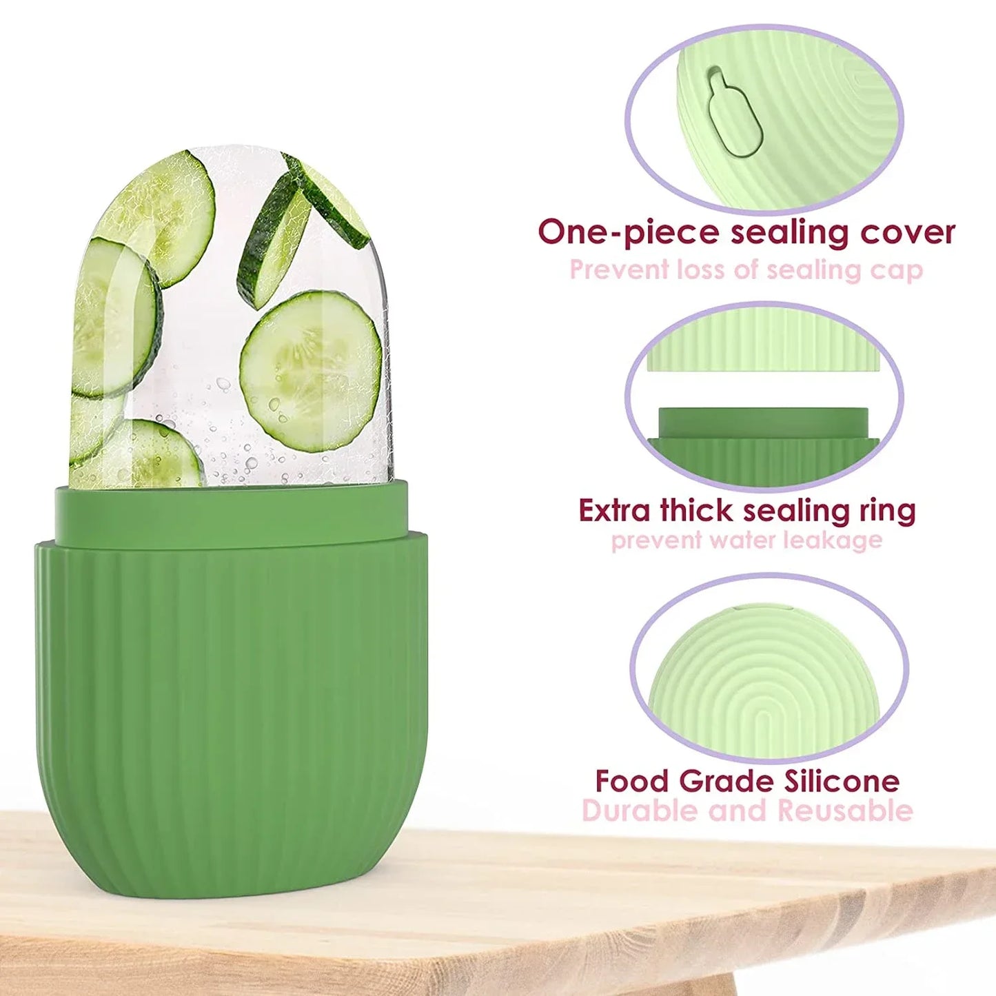 Ice Cube Face Roller, Eyes and Neck, Brighten Skin & Enhance Your Natural Glow, Reusable Facial Treatment, Ice Cube Roller