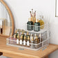 1pc Lightweight Varnished Metal Makeup Storage Rack - No - Installation, Ideal for Vanity Countertop, for Lipstick & Skincare